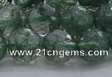 CGQ524 15.5 inches 12mm faceted round imitation green phantom quartz beads