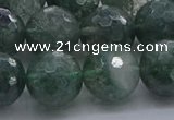 CGQ525 15.5 inches 14mm faceted round imitation green phantom quartz beads