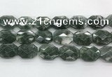 CGQ530 18*22mm - 18*25mm faceted octagonal green phantom quartz beads