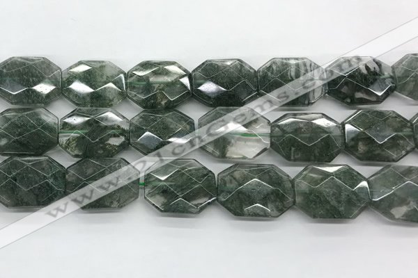 CGQ530 18*22mm - 18*25mm faceted octagonal green phantom quartz beads