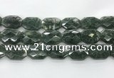 CGQ531 22*30mm - 24*32mm faceted octagonal green phantom quartz beads