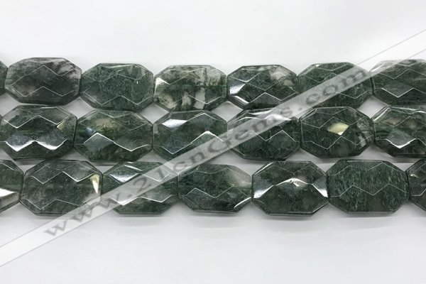 CGQ531 22*30mm - 24*32mm faceted octagonal green phantom quartz beads