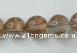 CGQ61 15.5 inches 14mm round gold sand quartz beads wholesale