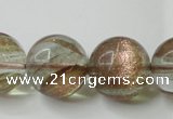 CGQ63 15.5 inches 18mm round gold sand quartz beads wholesale