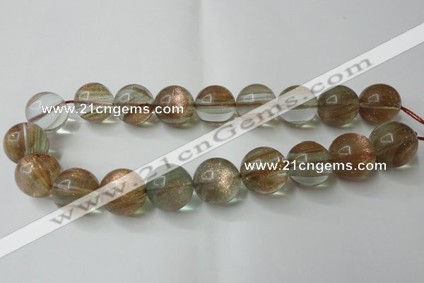 CGQ63 15.5 inches 18mm round gold sand quartz beads wholesale