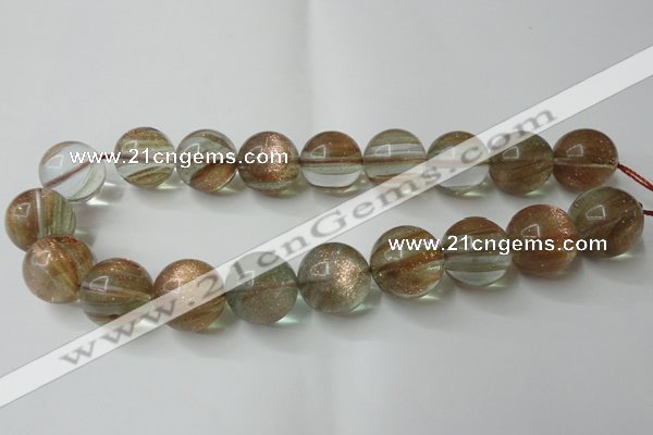 CGQ64 15.5 inches 20mm round gold sand quartz beads wholesale