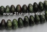 CGR05 16 inches 6*12mm rondelle green rain forest stone beads wholesale