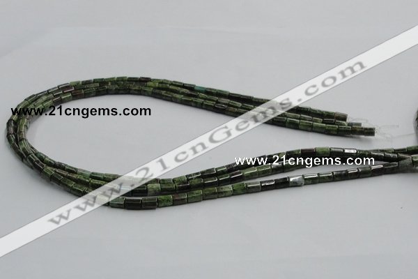 CGR07 16 inches 4*6mm cylinder green rain forest stone beads wholesale