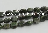 CGR10 16 inches 6*8mm oval green rain forest stone beads wholesale