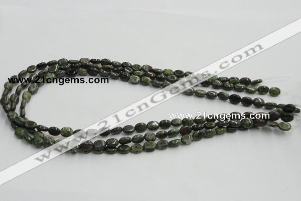 CGR10 16 inches 6*8mm oval green rain forest stone beads wholesale