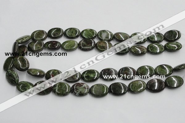 CGR11 16 inches 15*20mm oval green rain forest stone beads wholesale