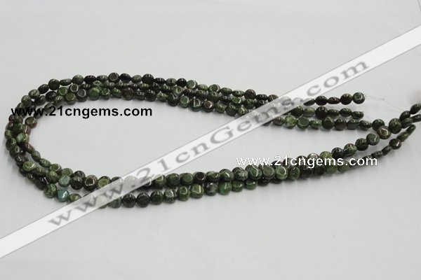 CGR14 16 inches 6mm flat round green rain forest stone beads wholesale