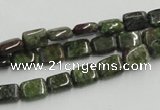 CGR17 16 inches 6*8mm rectangle green rain forest stone beads wholesale