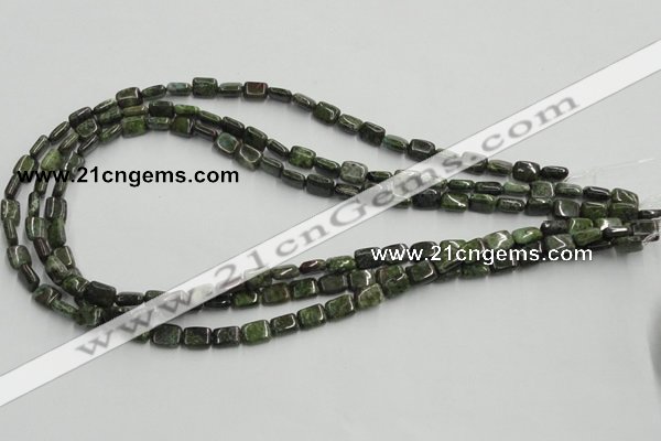 CGR17 16 inches 6*8mm rectangle green rain forest stone beads wholesale