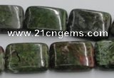 CGR18 16 inches 15*20mm rectangle green rain forest stone beads wholesale