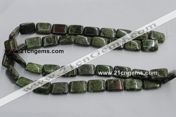 CGR18 16 inches 15*20mm rectangle green rain forest stone beads wholesale