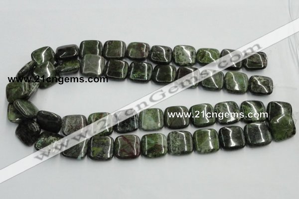 CGR19 16 inches 18*18mm square green rain forest stone beads wholesale