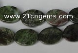 CGR26 15.5 inches 12*16mm oval green rain forest stone beads