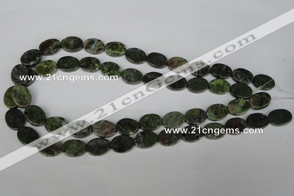 CGR26 15.5 inches 12*16mm oval green rain forest stone beads