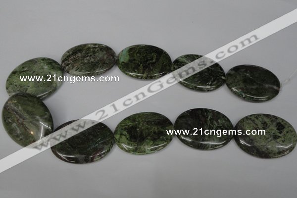 CGR29 15.5 inches 30*40mm oval green rain forest stone beads