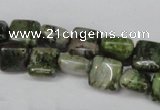 CGR31 15.5 inches 6*6mm square green rain forest stone beads