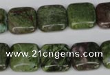 CGR33 15.5 inches 14*14mm square green rain forest stone beads