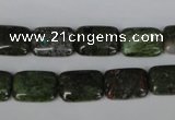 CGR34 15.5 inches 10*14mm rectangle green rain forest stone beads