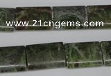 CGR36 15.5 inches 13*18mm flat tube green rain forest stone beads