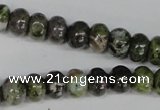 CGR45 15.5 inches 4*6mm rondelle green rain forest stone beads