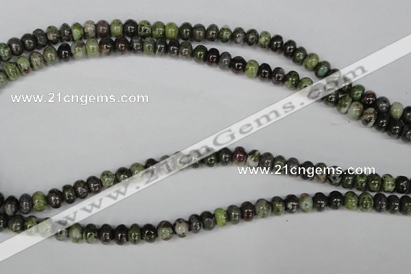 CGR45 15.5 inches 4*6mm rondelle green rain forest stone beads