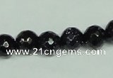 CGS107 15.5 inches 10mm faceted round blue goldstone beads wholesale