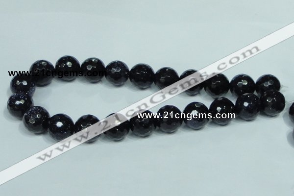 CGS110 15.5 inches 18mm faceted round blue goldstone beads wholesale