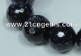 CGS111 15.5 inches 20mm faceted round blue goldstone beads wholesale