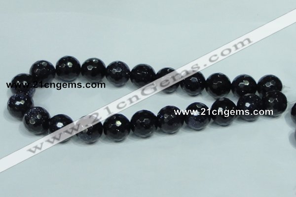 CGS111 15.5 inches 20mm faceted round blue goldstone beads wholesale