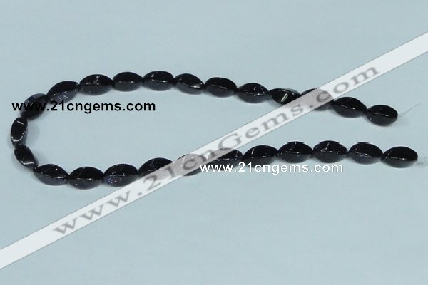 CGS119 15.5 inches 8*16mm twisted rice blue goldstone beads wholesale