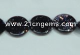 CGS122 15.5 inches 15mm flat round blue goldstone beads wholesale