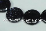 CGS123 15.5 inches 20mm flat round blue goldstone beads wholesale