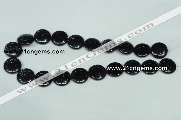 CGS123 15.5 inches 20mm flat round blue goldstone beads wholesale