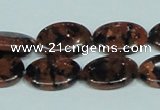 CGS211 15.5 inches 13*18mm oval blue & brown goldstone beads wholesale