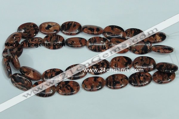 CGS213 15.5 inches 18*25mm oval blue & brown goldstone beads wholesale