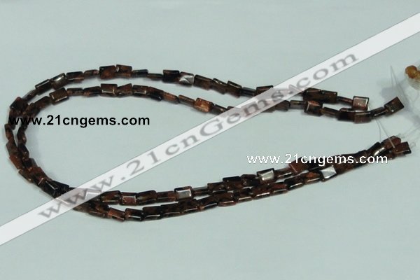 CGS216 15.5 inches 6*8mm rectangle blue & brown goldstone beads