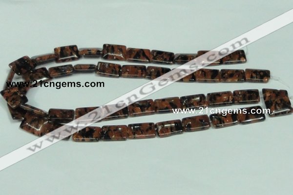 CGS217 15.5 inches 13*18mm rectangle blue & brown goldstone beads