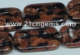 CGS218 15.5 inches 20*30mm rectangle blue & brown goldstone beads