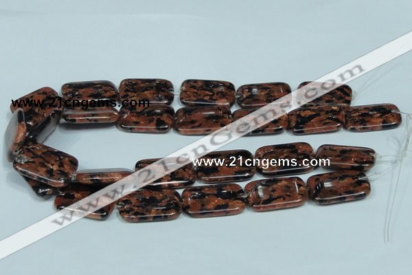 CGS218 15.5 inches 20*30mm rectangle blue & brown goldstone beads