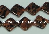 CGS219 15.5 inches 14*14mm diamond blue & brown goldstone beads