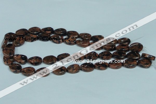 CGS221 15.5 inches 13*18mm twisted oval blue & brown goldstone beads