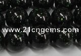 CGS404 15.5 inches 12mm round green goldstone beads wholesale