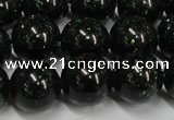 CGS404 15.5 inches 12mm round green goldstone beads wholesale