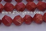 CGS452 15.5 inches 8mm faceted nuggets goldstone beads wholesale