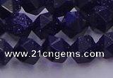 CGS457 15.5 inches 8mm faceted nuggets goldstone beads wholesale
